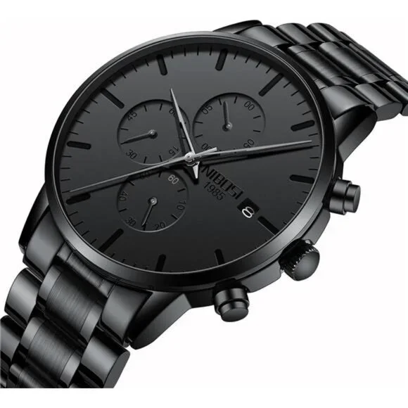 Men's Watches Analog Minimalist Black Dial Watches for Men Business